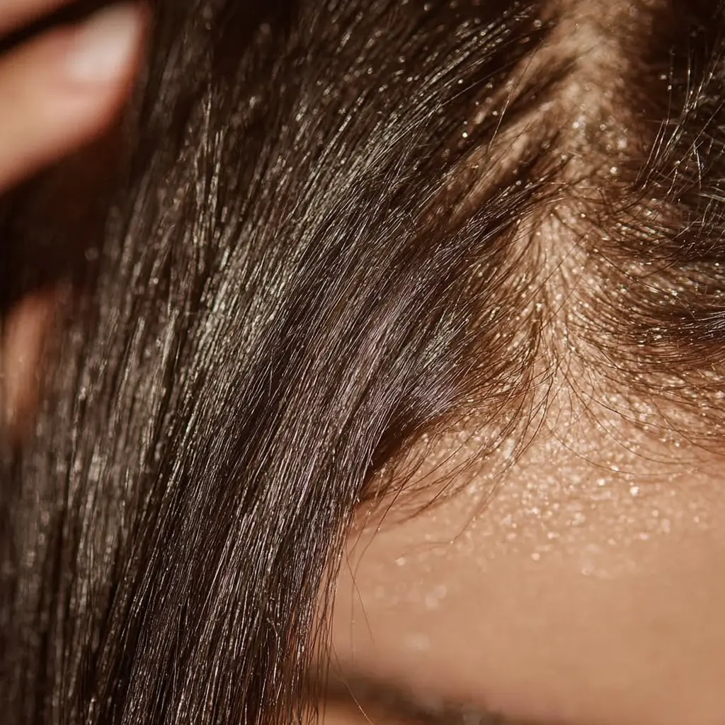 건강하고 윤기나는 머릿결을 손으로 만지는 이미지