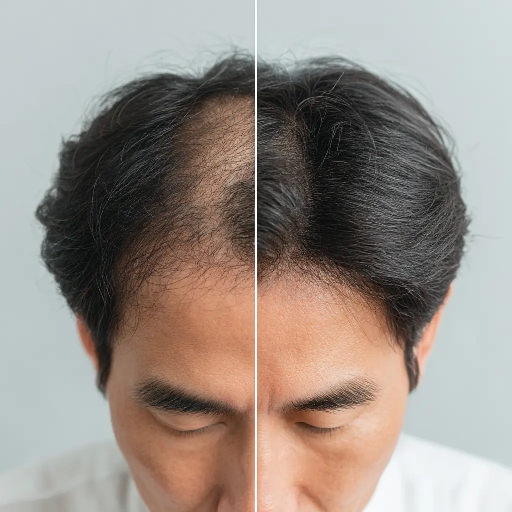 스트레스성 탈모 관리 전후 사진