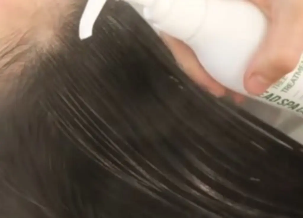 헤어 토닉 스프레이 도포