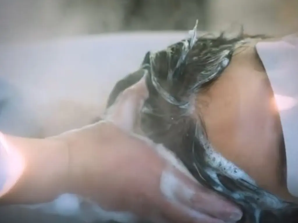 샴푸 및 트리트먼트로 머리 감기