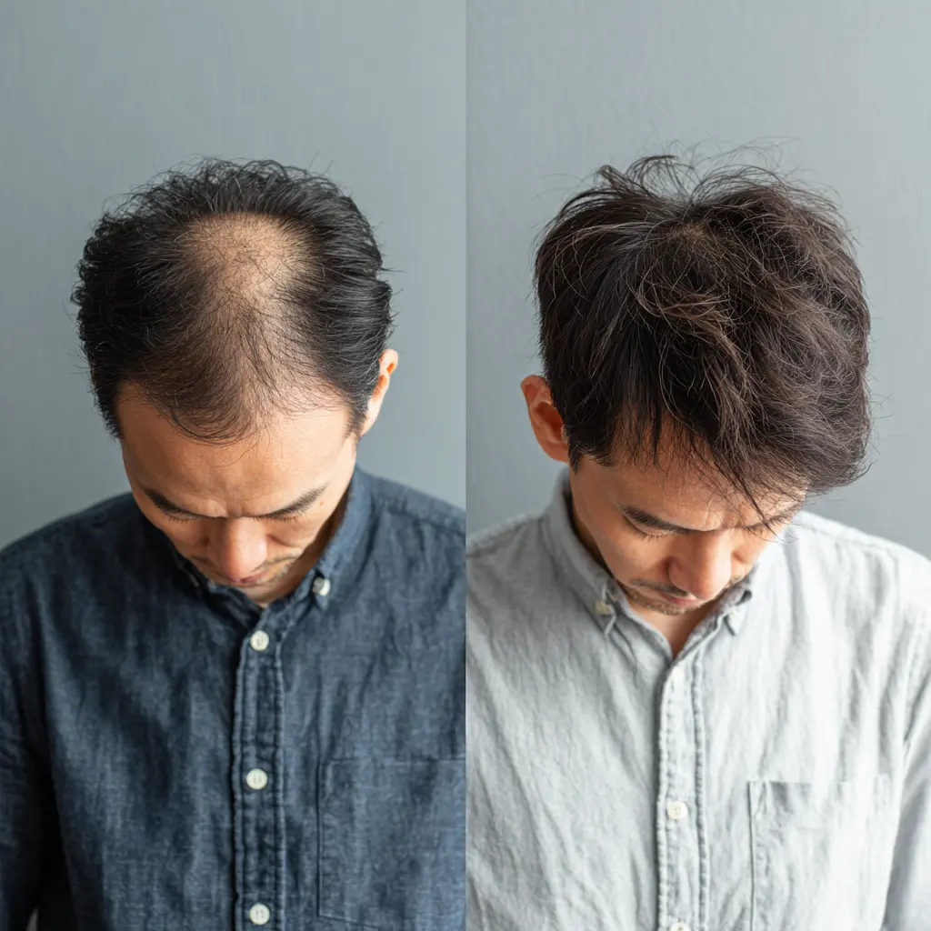 M자 탈모 관리 전후 사진