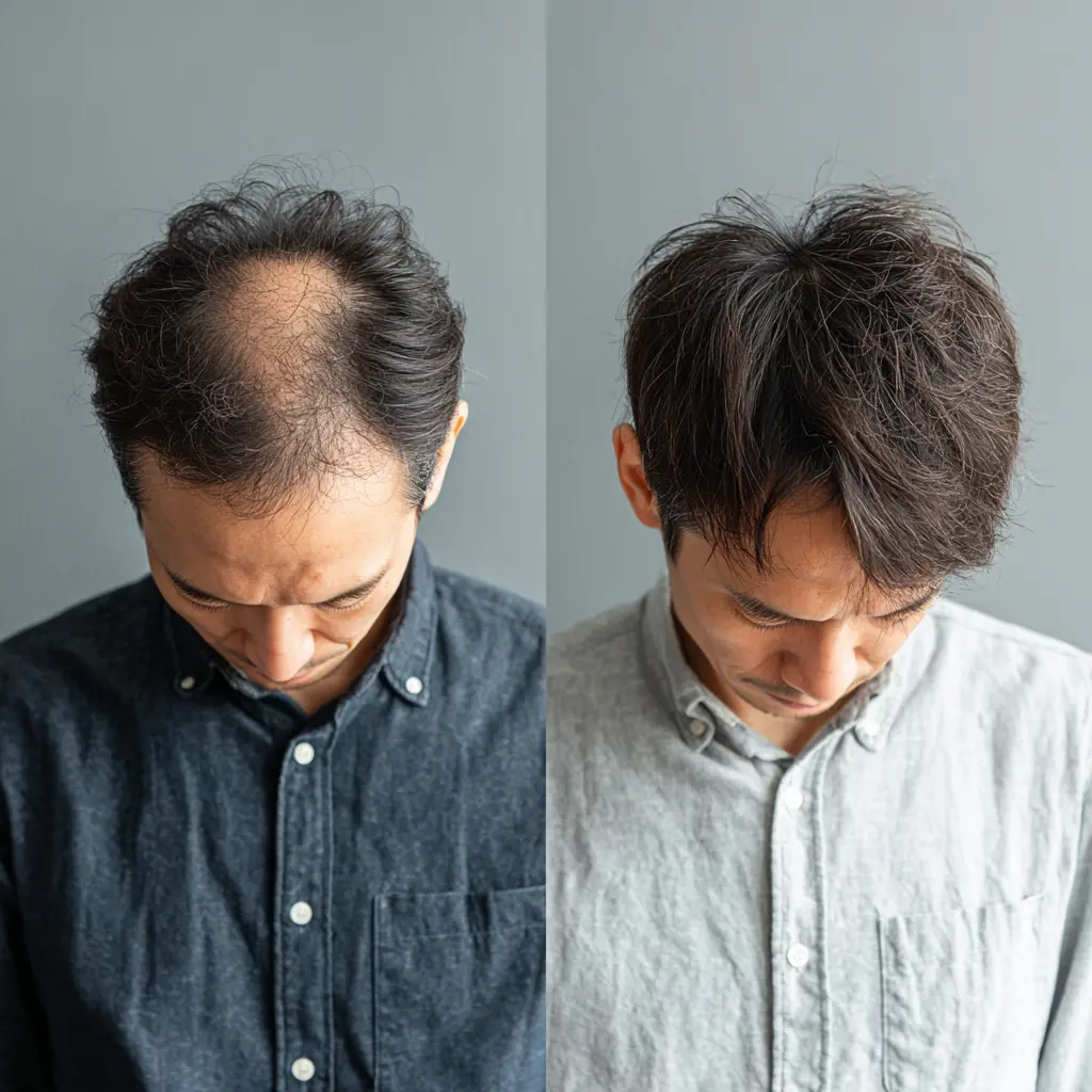 남자 M자 탈모 관리 전후